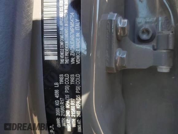 2021 Jeep Renegade Upland with VIN ZACNJDAB7MPM54754, listed as a Copart auction lot 56546115 with 78,741 mi miles and Salvage title. Bid and sale history available at DreamBid. Image 13.