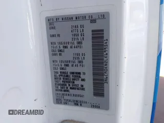 2020 Nissan NV200 S with VIN 3N6CM0KN2LK699541, listed as a IAAI auction lot 42073555 with 117,703 mi miles and . Bid and sale history available at DreamBid. Image 9.