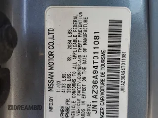 2004 Nissan 350Z Touring z VIN JN1AZ36A94T011081, wystawiony jako Copart lot #57646305 z przebiegiem 130 198 mil mil oraz Szkoda całkowita • Salvage title. Historia ofert i sprzedaży dostępna na DreamBid. Obrazek 12.