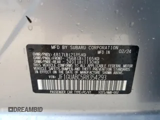 2024 Subaru Impreza with VIN JF1GUABC5R8354293, listed as a Copart auction lot 73984514 with 744 mi miles and Non Repairable. Bid and sale history available at carsss.com. Image 13.