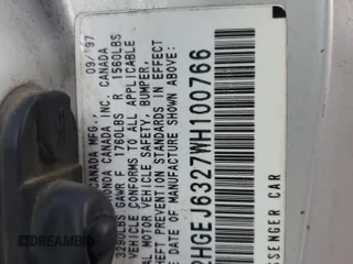1998 Honda Civic CX with VIN 2HGEJ6327WH100766, listed as a Copart auction lot 45525865 with 265,388 mi miles and Salvage Title. Bid and sale history available at carsss.com. Image 12.
