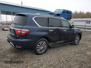 2021 Nissan Armada SL with VIN JN8AY2BC0M9147490, listed as a Copart auction lot 82825424 with 64,968 mi miles and Salvage Title. Bid and sale history available at carsss.com. Image 3.