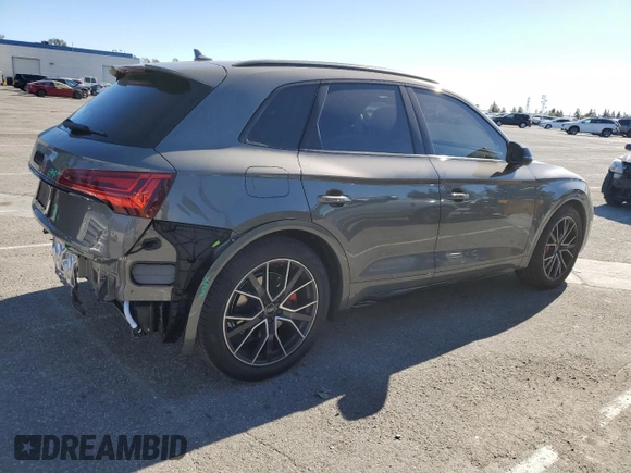2025 Audi SQ5 Premium Plus with VIN WA1B4AFY6S2036938, listed as a Copart auction lot 88290625 with 449 mi miles and Salvage Title. Bid and sale history available at DreamBid. Image 3.