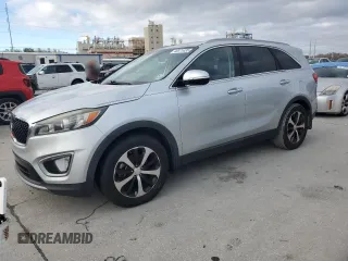 2016 Kia Sorento EX with VIN 5XYPH4A57GG153911, listed as a Copart auction lot 46574435 with 180,069 mi miles and Clean Title. Bid and sale history available at carsss.com. Image 1.