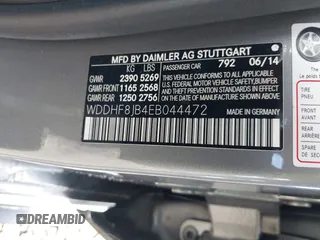 2014 Mercedes-Benz E 350 Luxury with VIN WDDHF8JB4EB044472, listed as a IAAI auction lot 41953476 with 145,020 mi miles and . Bid and sale history available at DreamBid. Image 9.