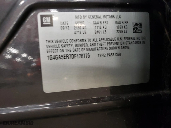 2013 Buick LaCrosse with VIN 1G4GA5ER7DF178776, listed as a Copart auction lot 81154784 with 123,128 mi miles and Salvage Title. Bid and sale history available at carsss.com. Image 15.