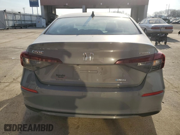 2025 Honda Civic Sedan Hybrid Sport with VIN 2HGFE4F89SH313144, listed as a Copart auction lot 48546145 with 2,542 mi miles and Salvage Title. Bid and sale history available at carsss.com. Image 6.