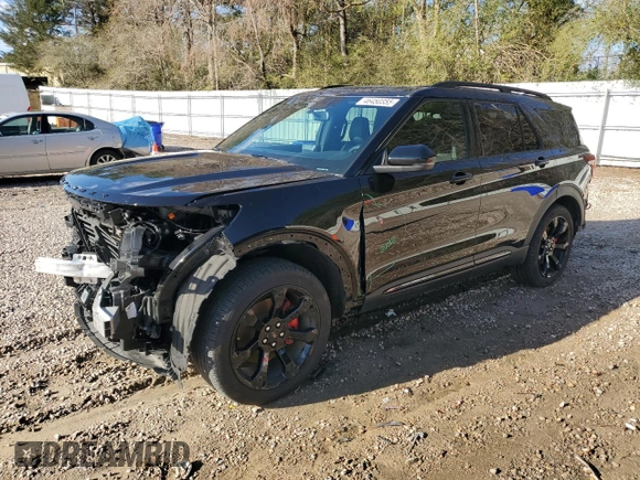 2023 Ford Explorer ST with VIN 1FM5K8GC6PGC39659, listed as a Copart auction lot 46450355 with 28,402 mi miles and Salvage Title. Bid and sale history available at carsss.com. Image 1.