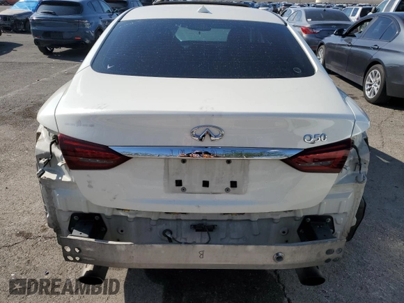 2019 Infiniti Q50 Luxe with VIN JN1EV7AP2KM515513, listed as a Copart auction lot 59893895 with 124,644 mi miles and Salvage title. Bid and sale history available at DreamBid. Image 6.