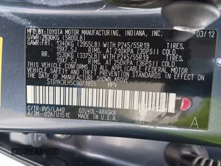 2012 Toyota Highlander Limited с VIN 5TDYK3EH5CS071855, выставлен на аукционе IAAI как лот 42141212 с пробегом 135 488 миль миль и . История ставок и продаж доступна на DreamBid. Изображение 9.