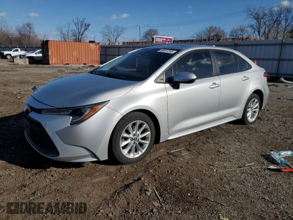 2020 Toyota Corolla LE with VIN JTDHPRAEXLJ027105, listed as a Copart auction lot 50351265 with 93,251 mi miles and Salvage Title. Bid and sale history available at carsss.com. Image 1.