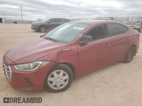 2017 Hyundai Elantra SE with VIN KMHD74LFXHU399021, listed as a Copart auction lot 51452275 with 70,500 mi miles and Salvage title. Bid and sale history available at DreamBid. Image 1.