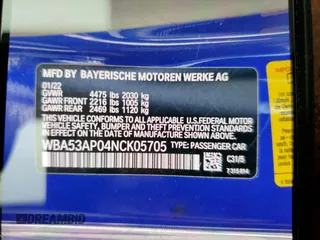 2022 BMW 4 Series 430i z VIN WBA53AP04NCK05705, wystawiony jako Copart lot #53692445 z przebiegiem 39 080 mil mil oraz Szkoda całkowita • Salvage title. Historia ofert i sprzedaży dostępna na DreamBid. Obrazek 12.