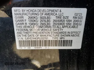 2023 Acura MDX w/Technology Package with VIN 5J8YE1H43PL032761, listed as a Copart auction lot 46911465 with 19,092 mi miles and Salvage Title. Bid and sale history available at carsss.com. Image 15.