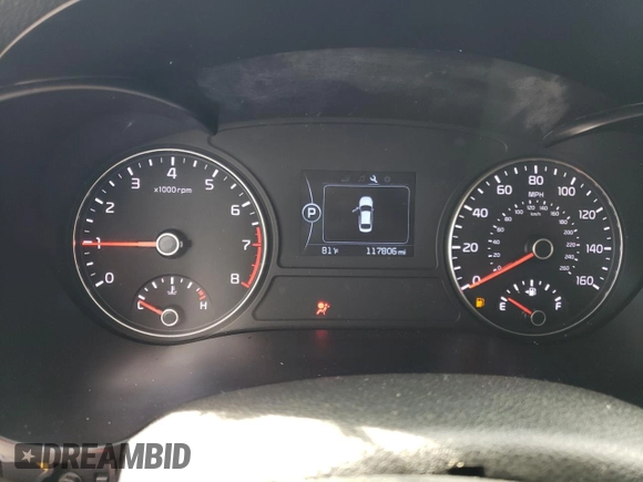 2018 Kia Optima S with VIN 5XXGT4L3XJG239610, listed as a Copart auction lot 44654245 with 117,806 mi miles and Salvage Title. Bid and sale history available at carsss.com. Image 9.