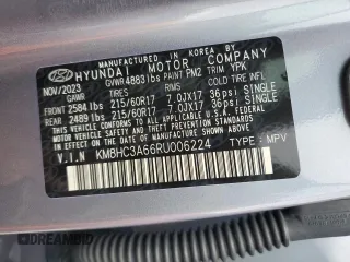 2024 Hyundai Kona SEL with VIN KM8HC3A66RU006224, listed as a Copart auction lot 44139005 with 7,209 mi miles and Salvage Title. Bid and sale history available at DreamBid. Image 14.