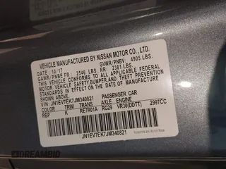 2018 Infiniti Q60 Luxe with VIN JN1EV7EK7JM340821, listed as a IAAI auction lot 42139185 with 59,407 mi miles and . Bid and sale history available at DreamBid. Image 9.