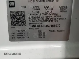 2025 Chevrolet Traverse FWD LT with VIN 1GNERGRS4SJ158970, listed as a Copart auction lot 64848125 with Not provided miles and Salvage title. Bid and sale history available at DreamBid. Image 14.
