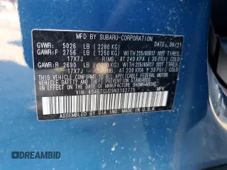 2022 Subaru Outback Wilderness with VIN 4S4BTGUD9N3102775, listed as a Copart auction lot 44130615 with 68,642 mi miles and Salvage Title. Bid and sale history available at DreamBid. Image 14.