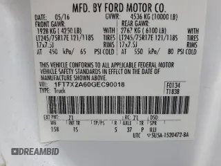 2016 Ford F-250 XLT z VIN 1FT7X2A60GEC90018, wystawiony jako Copart lot #43613815 z przebiegiem 170 485 mil mil oraz Szkoda całkowita • Salvage title. Historia ofert i sprzedaży dostępna na DreamBid. Obrazek 12.