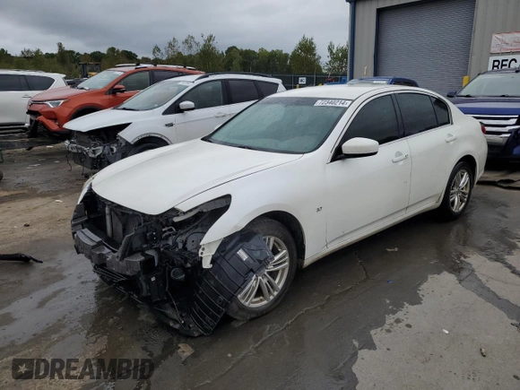2015 Infiniti Q40 with VIN JN1CV6AR1FM521697, listed as a Copart auction lot 72340214 with 204,744 mi miles and Salvage Title. Bid and sale history available at carsss.com. Image 1.