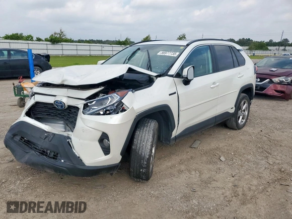 2021 Toyota RAV4 Hybrid LE with VIN 4T3B6RFV8MU056574, listed as a Copart auction lot 56977735 with 19,032 mi miles and Salvage title. Bid and sale history available at DreamBid. Image 1.