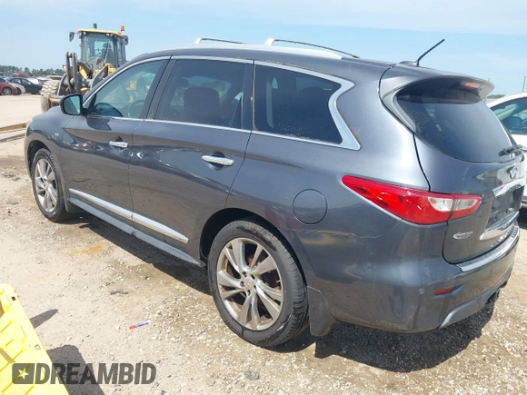 2014 Infiniti QX60 with VIN 5N1AL0MM7EC521873, listed as a IAAI auction lot 42084156 with 176,980 mi miles. Bid and sale history available at carsss.com. Image 3.