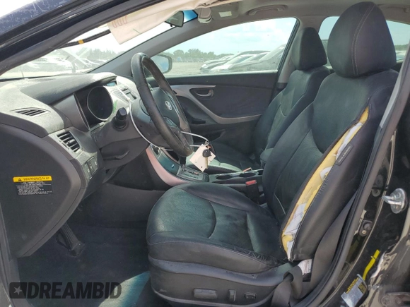 2013 Hyundai Elantra Limited with VIN KMHDH4AE4DU690826, listed as a Copart auction lot 55066595 with 75,059 mi miles and Salvage Title. Bid and sale history available at DreamBid. Image 7.