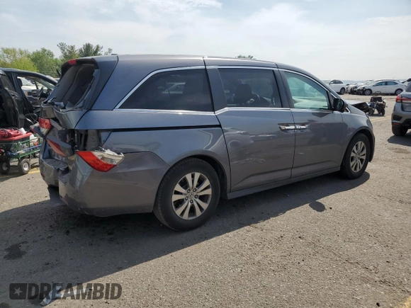 2017 Honda Odyssey EX-L with VIN 5FNRL5H63HB008563, listed as a Copart auction lot 53125224 with 124,960 mi miles and Salvage Title. Bid and sale history available at DreamBid. Image 3.