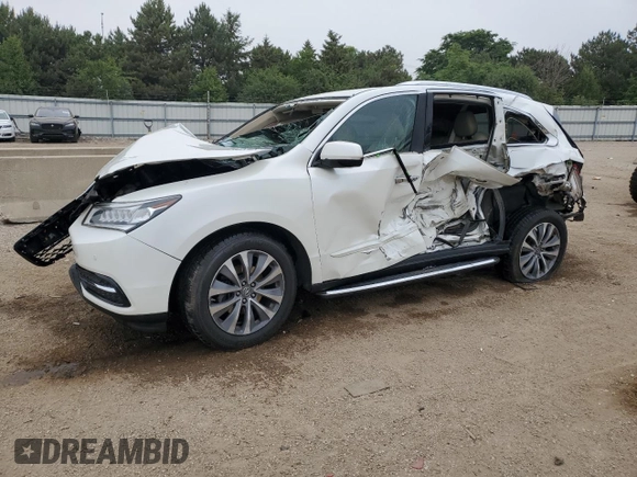 2014 Acura MDX Advance with VIN 5FRYD4H84EB027797, listed as a Copart auction lot 60854935 with 176,577 mi miles and Non repairable. Bid and sale history available at DreamBid. Image 1.