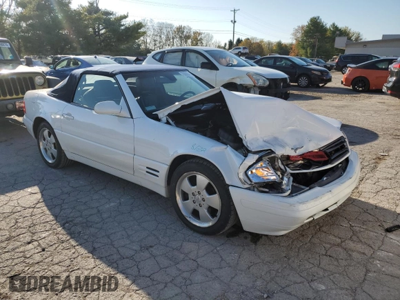 1999 Mercedes-Benz SL-Class with VIN WDBFA68F3XF183399, listed as a Copart auction lot 76908024 with 136,337 mi miles and Salvage Title. Bid and sale history available at carsss.com. Image 4.