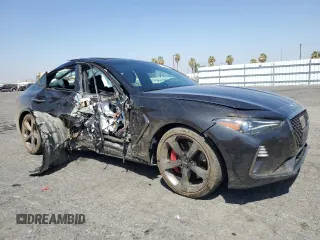 2019 Genesis G70 3.3T Advanced with VIN KMTG34LE8KU015587, listed as a Copart auction lot 69414314 with 66,554 mi miles and Salvage Title. Bid and sale history available at carsss.com. Image 4.