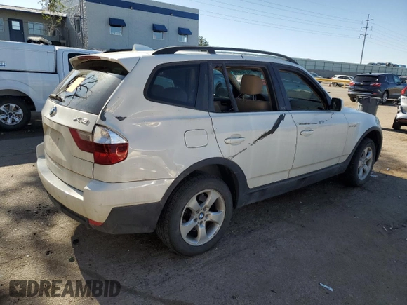 2007 BMW X3 3.0si with VIN WBXPC93457WF05246, listed as a Copart auction lot 54167615 with 150,903 mi miles and Non repairable. Bid and sale history available at DreamBid. Image 3.