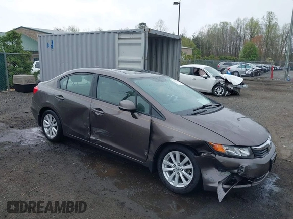 2012 Honda Civic EX-L with VIN 2HGFB2F9XCH505616, listed as a IAAI auction lot 41935511 with 62,298 mi miles and . Bid and sale history available at DreamBid. Image 1.