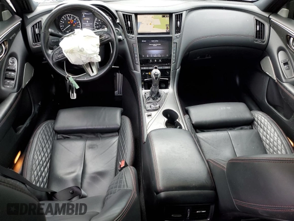 2021 Infiniti Q50 Red Sport 400 with VIN JN1FV7DP7MM850365, listed as a Copart auction lot 41923735 with 71,614 mi miles and Non Repairable. Bid and sale history available at DreamBid. Image 8.