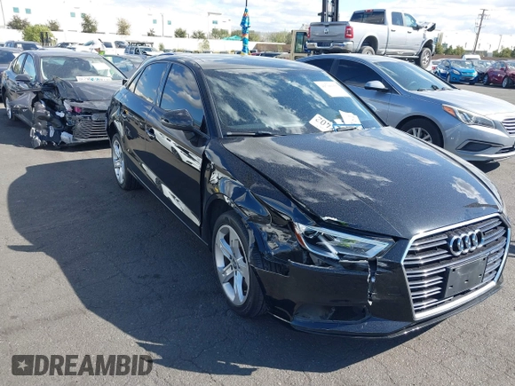 2018 Audi A3 Sedan Premium with VIN WAUAUGFF8J1041935, listed as a IAAI auction lot 41700356 with 44,611 mi miles. Bid and sale history available at carsss.com. Image 1.