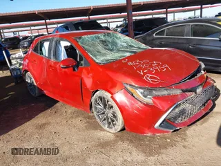 2019 Toyota Corolla Hatchback SE with VIN JTNK4RBE8K3043959, listed as a IAAI auction lot 41504131 with 1 mi miles. Bid and sale history available at carsss.com. Image 1.