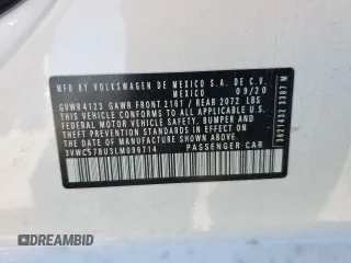 2020 Volkswagen Jetta S с VIN 3VWC57BU3LM096714, выставлен на аукционе Copart как лот 54970625 с пробегом 91 425 миль миль и Списание • Salvage title. История ставок и продаж доступна на DreamBid. Изображение 13.