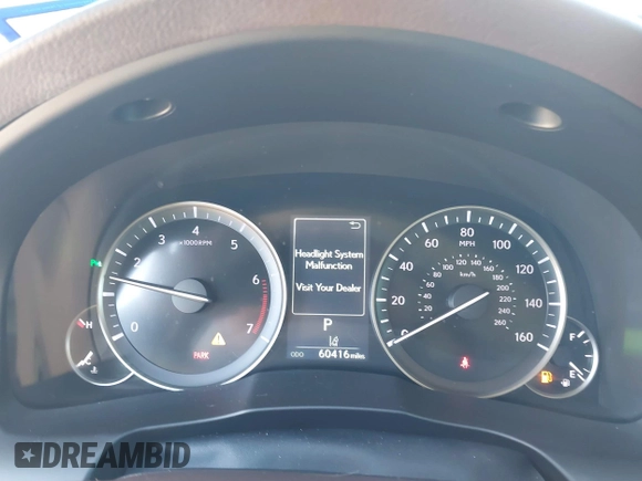 2016 Lexus ES with VIN 58ABK1GG8GU032522, listed as a IAAI auction lot 41666584 with 60,416 mi miles and . Bid and sale history available at carsss.com. Image 7.