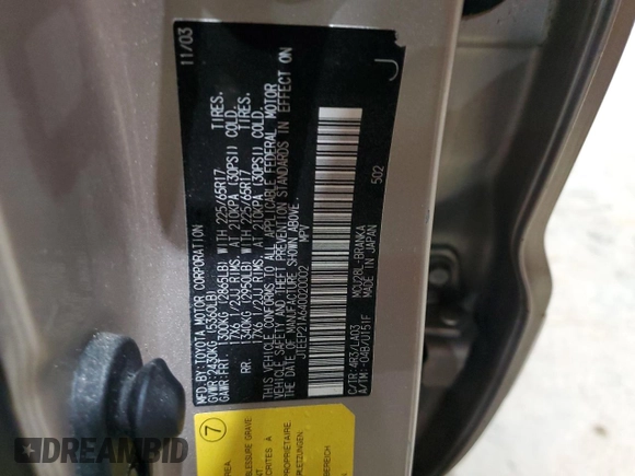2004 Toyota Highlander z VIN JTEEP21A640020002, wystawiony jako Copart lot #51777285 z przebiegiem 102 011 mil mil oraz Nie do naprawy • Non repairable. Historia ofert i sprzedaży dostępna na DreamBid. Obrazek 13.