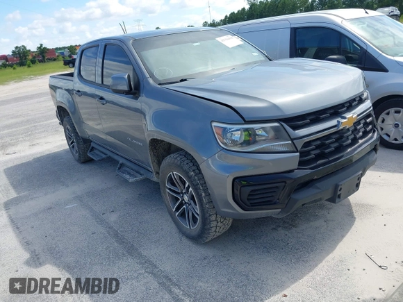 2021 Chevrolet Colorado 2WD Work Truck with VIN 1GCGSBEA0M1114232, listed as a IAAI auction lot 42756438 with 54,308 mi miles and . Bid and sale history available at DreamBid. Image 1.