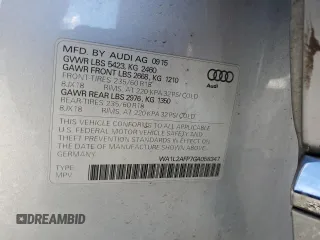 2016 Audi Q5 Premium Plus with VIN WA1L2AFP7GA058347, listed as a Copart auction lot 45809295 with 78,063 mi miles and Salvage Title. Bid and sale history available at carsss.com. Image 15.