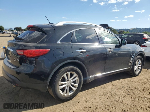 2015 Infiniti QX70 z VIN JN8CS1MW3FM483727, wystawiony jako Copart lot #55783285 z przebiegiem Nie podano mil oraz Czysty tytuł • Clean title. Historia ofert i sprzedaży dostępna na DreamBid. Obrazek 3.