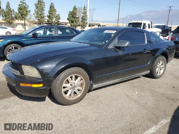 2007 Ford Mustang Deluxe with VIN 1ZVFT80N975270883, listed as a Copart auction lot 55092655 with 189,336 mi miles and Clean Title. Bid and sale history available at carsss.com. Image 1.
