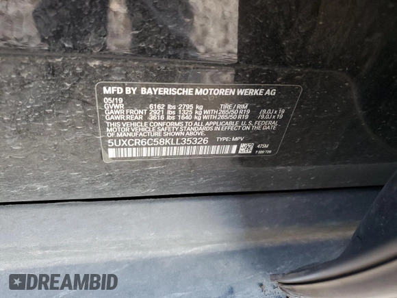 2019 BMW X5 xDrive40i z VIN 5UXCR6C58KLL35326, wystawiony jako Copart lot #88703115 z przebiegiem 126 911 mil mil oraz Szkoda całkowita • Salvage title. Historia ofert i sprzedaży dostępna na DreamBid. Obrazek 15.