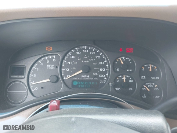 2002 Chevrolet Tahoe LT with VIN 1GNEC13Z62R270370, listed as a IAAI auction lot 42066123 with 340,750 mi miles. Bid and sale history available at carsss.com. Image 7.