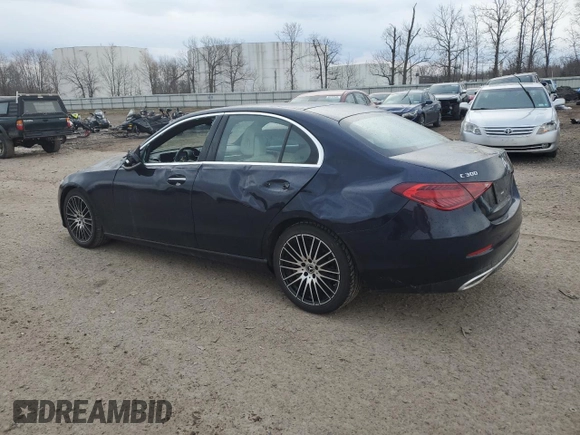 2022 Mercedes-Benz C 300 with VIN W1KAF4HB7NR061578, listed as a Copart auction lot 50004145 with 22,241 mi miles and Salvage Title. Bid and sale history available at DreamBid. Image 2.