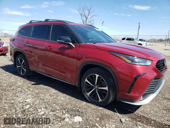 2022 Toyota Highlander XSE z VIN 5TDJZRBH9NS212921, wystawiony jako Copart lot #49280265 z przebiegiem 77 160 mil mil oraz Szkoda całkowita • Salvage title. Historia ofert i sprzedaży dostępna na DreamBid. Obrazek 4.