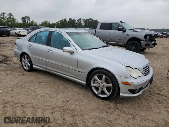 2007 Mercedes-Benz C 230 Sport with VIN WDBRF52H27F860946, listed as a Copart auction lot 54327515 with 239,331 mi miles and Salvage Title. Bid and sale history available at DreamBid. Image 4.