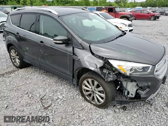 2018 Ford Escape Titanium with VIN 1FMCU9J97JUB34691, listed as a Copart auction lot 56404625 with 107,037 mi miles and Salvage title. Bid and sale history available at DreamBid. Image 14.